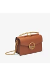 Charles Keith Ladies Casual Metal Buckle Handbag Shoulder Bag Cognac